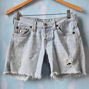 True Religion Cutoff Jean Shorts, size 26